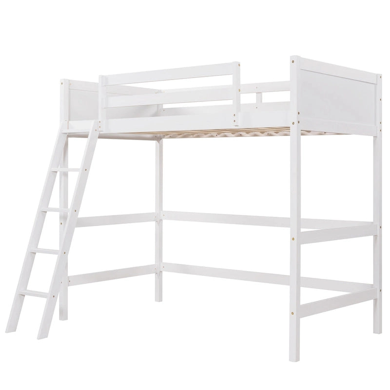 Cama alta individual con escalera