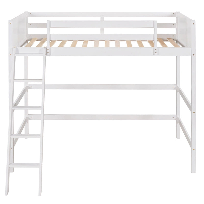Cama alta individual con escalera