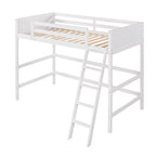 Cama alta individual con escalera