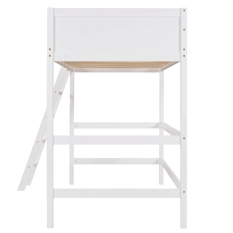 Cama alta individual con escalera