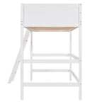 Cama alta individual con escalera