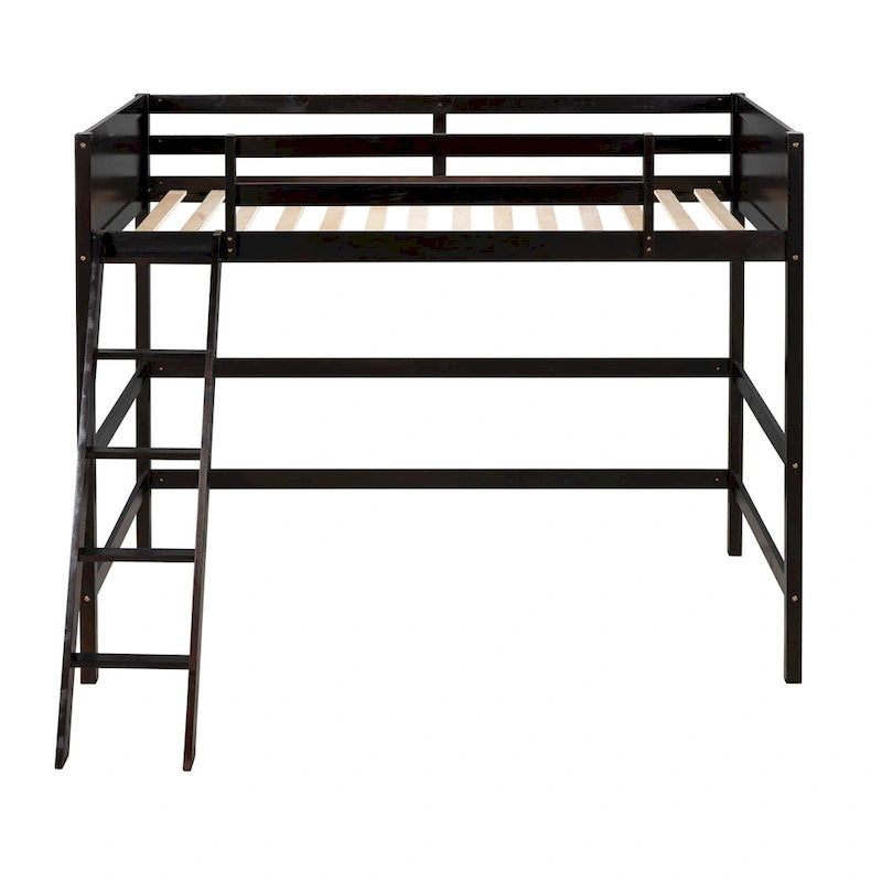 Cama alta individual con escalera