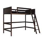 Cama alta individual con escalera