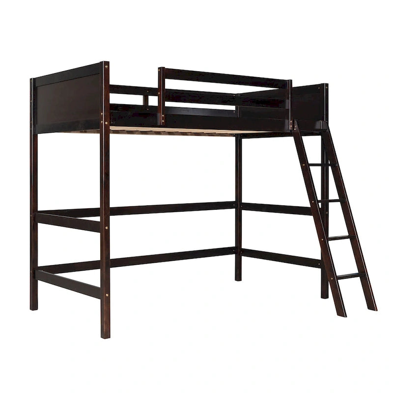 Cama alta individual con escalera