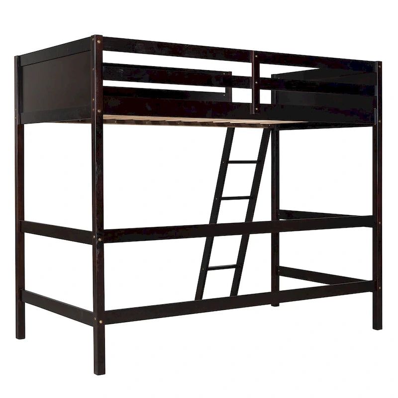 Cama alta individual con escalera