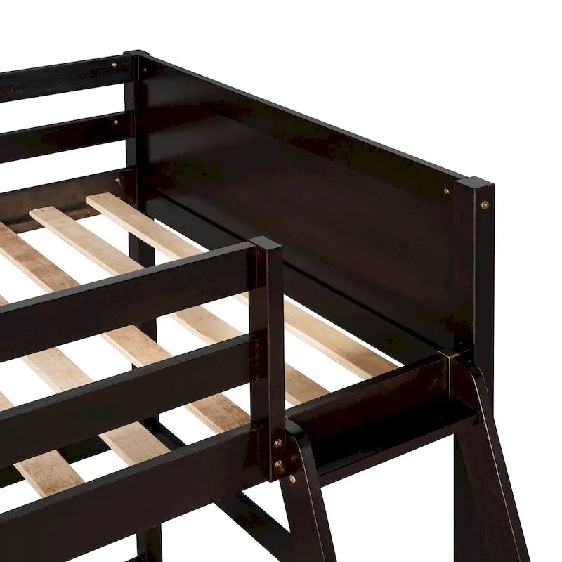 Cama alta individual con escalera