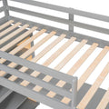 Twin Size Loft Bed with Ladder, Shelves, and Desk
