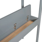Cama de madera tipo loft con forro polar Teddy tamaño Twin
