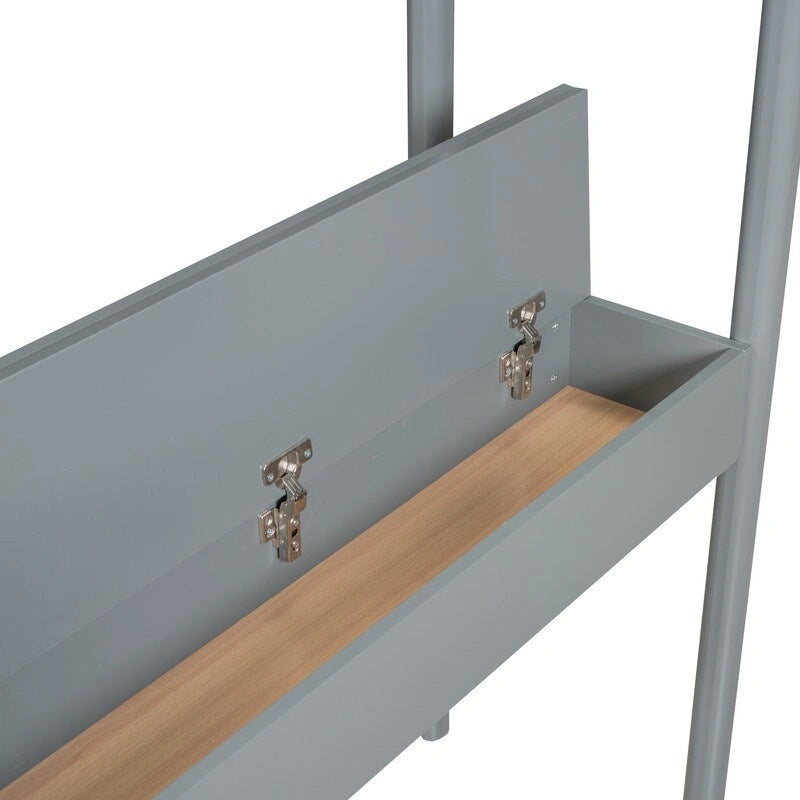 Cama de madera tipo loft con forro polar Teddy tamaño Twin