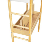 Cama de madera tipo loft con forro polar Teddy tamaño Twin