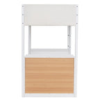 Cama de madera tipo loft con forro polar Teddy tamaño Twin