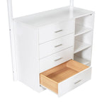 Cama de madera tipo loft con forro polar Teddy tamaño Twin