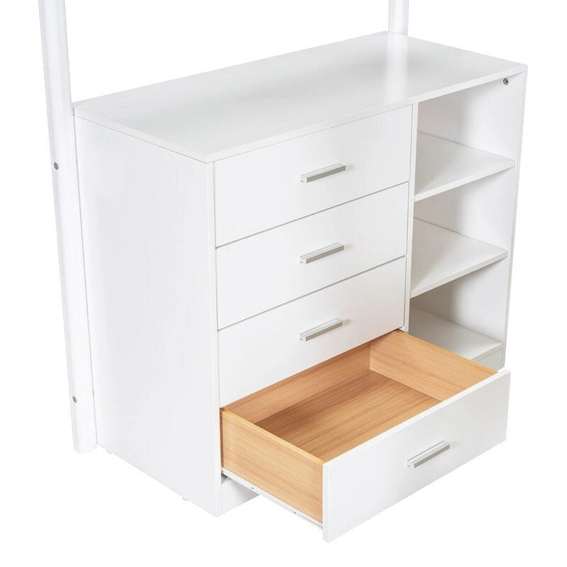 Cama de madera tipo loft con forro polar Teddy tamaño Twin