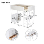 Cama de madera tipo loft con forro polar Teddy tamaño Twin