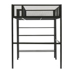Cama loft individual de metal con estantes de 4 niveles y almacenamiento