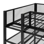 Cama loft individual de metal con estantes de 4 niveles y almacenamiento