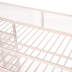 Cama loft individual de metal con estantes de 4 niveles y almacenamiento