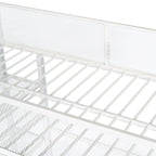 Cama loft individual de metal con estantes de 4 niveles y almacenamiento