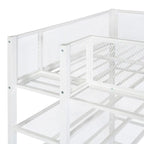 Cama loft individual de metal con estantes de 4 niveles y almacenamiento